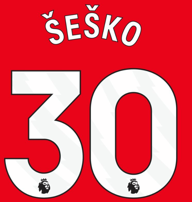 Manchester United 2025-Home SESKO #30 Official Name Set-White
