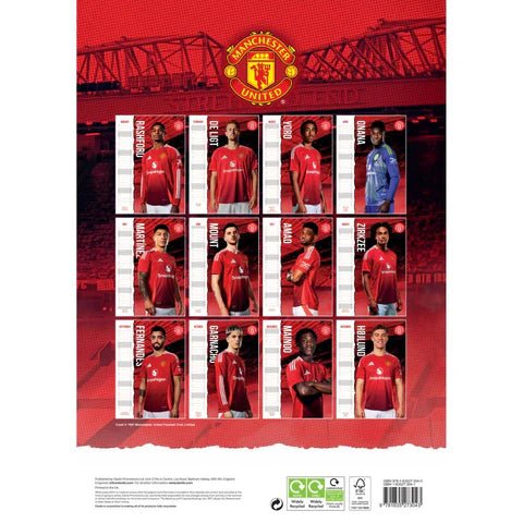 Manchester United 2025 Official Calendar (Back)
