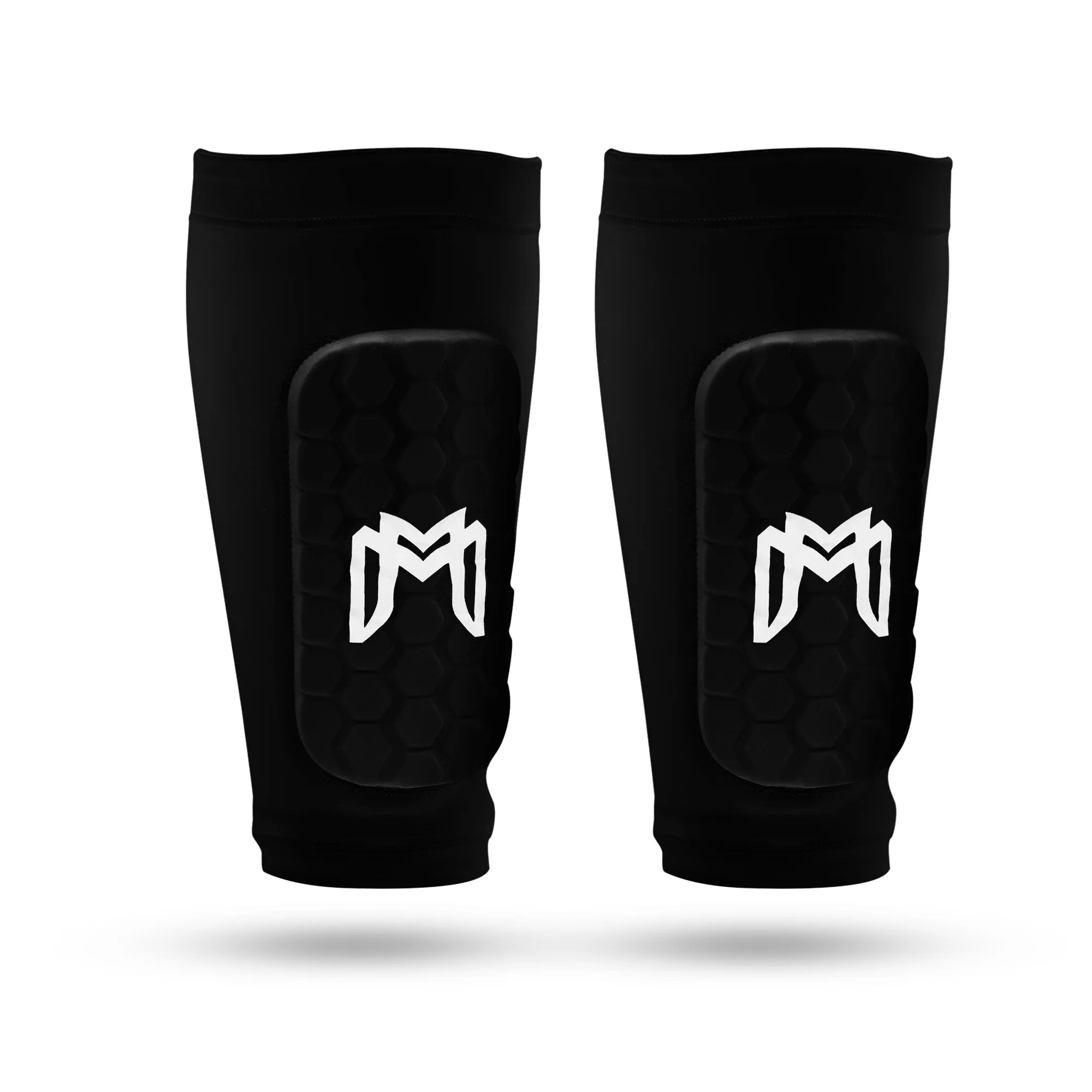 MEDICAPTAIN Mini Shin Pad Sleeves With Build In Shin Guards Maxi Black (Pair)