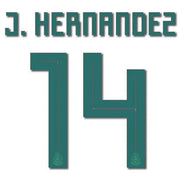 Mexico 2018 Away J. Hernandez #14 Jersey Name Set