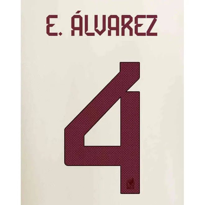 Mexico 2022-23 Away E. Alvarez #4 Youth Jersey Name Set