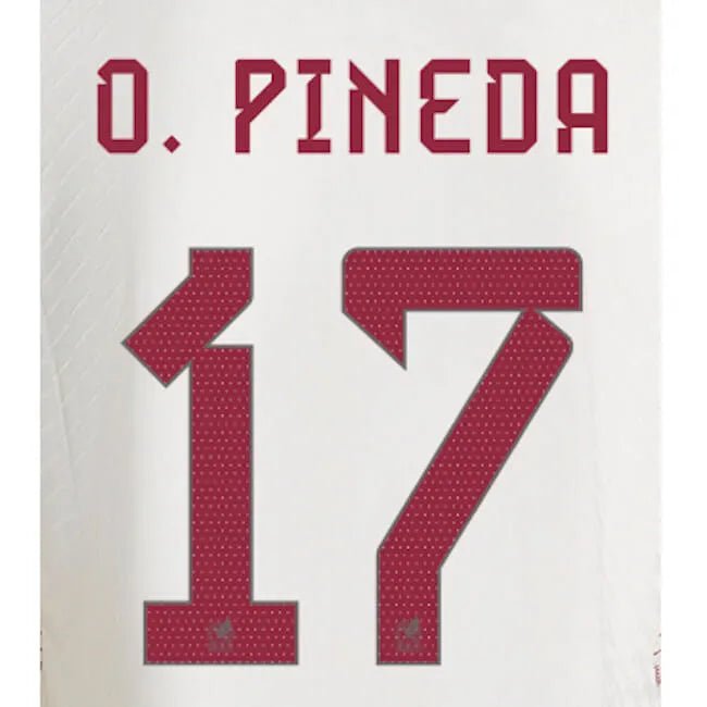 Mexico 2022-23 Away Pineda #17 Jersey Name Set (Back)