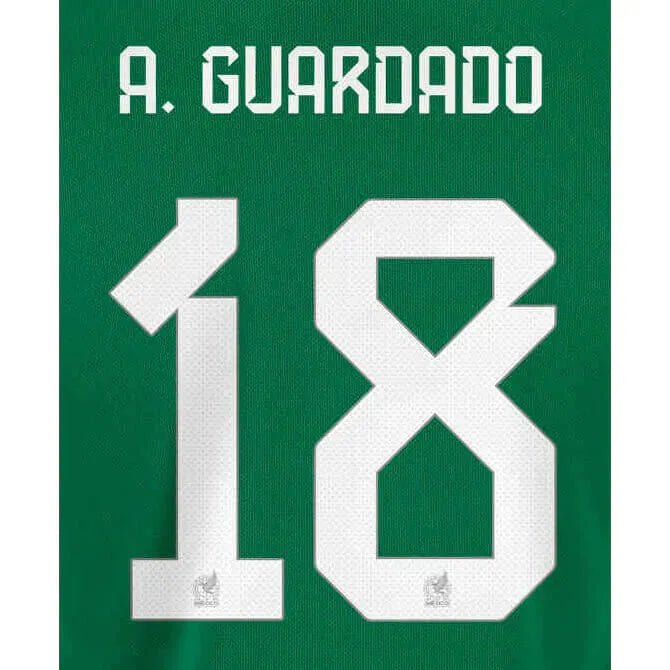 Mexico 2022-23 Home A. Guardado #18 Youth Jersey Name Set
