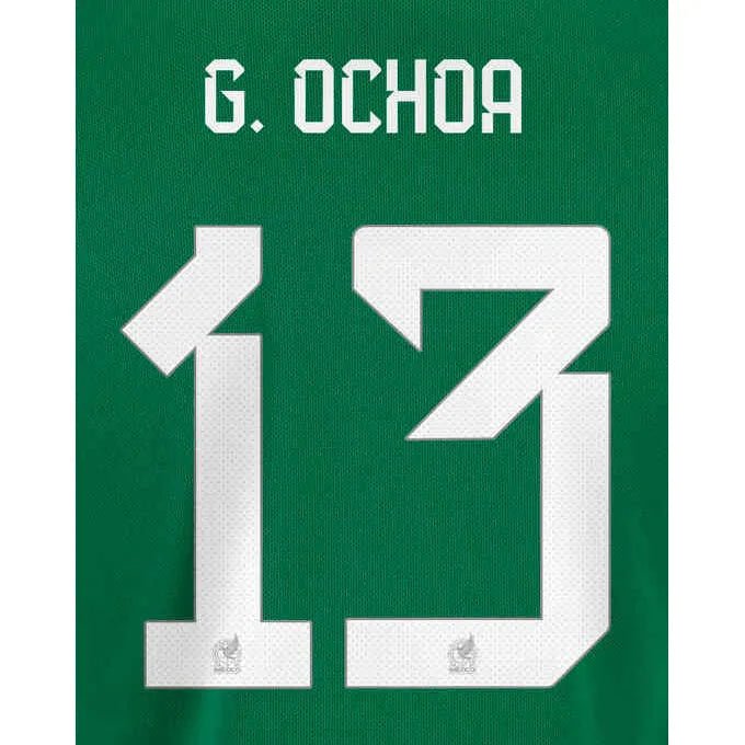 Mexico 2022-23 Home G. Ochoa #13 Jersey Name Set