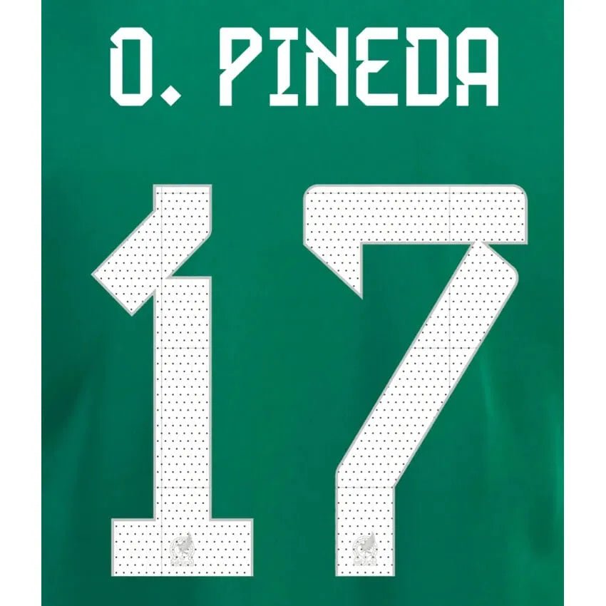 Mexico 2022-23 Home O. Pineda #17 Jersey Name Set