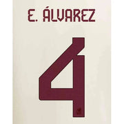 Mexico 2022/23 Away E. Alvarez #4 Jersey Name Set