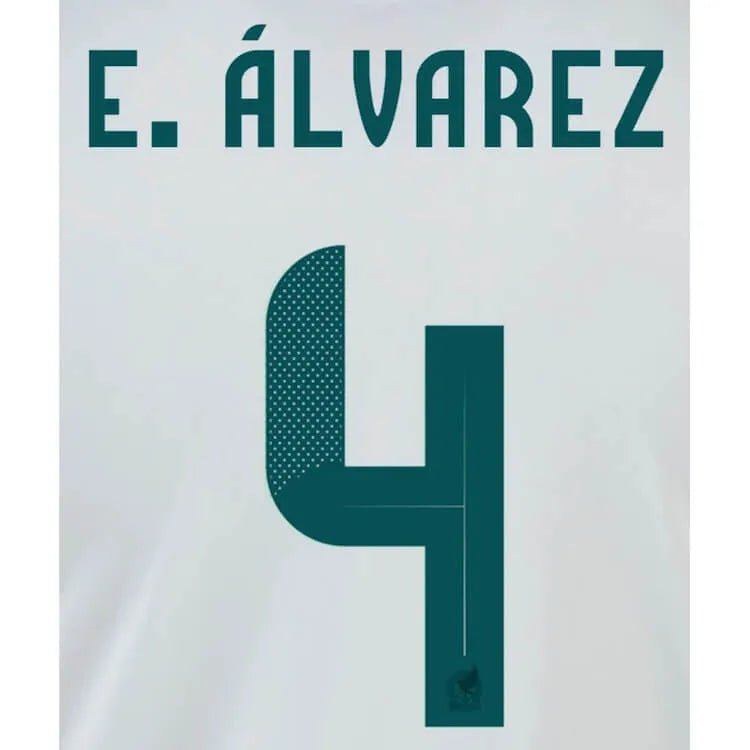 Mexico 2024/25 Away E. Alvarez #4 Jersey Name Set