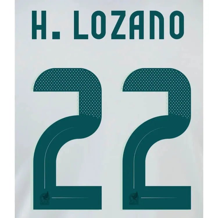 Mexico 2024 25 Away H. Lozano #22 Jersey Name Set (Back)