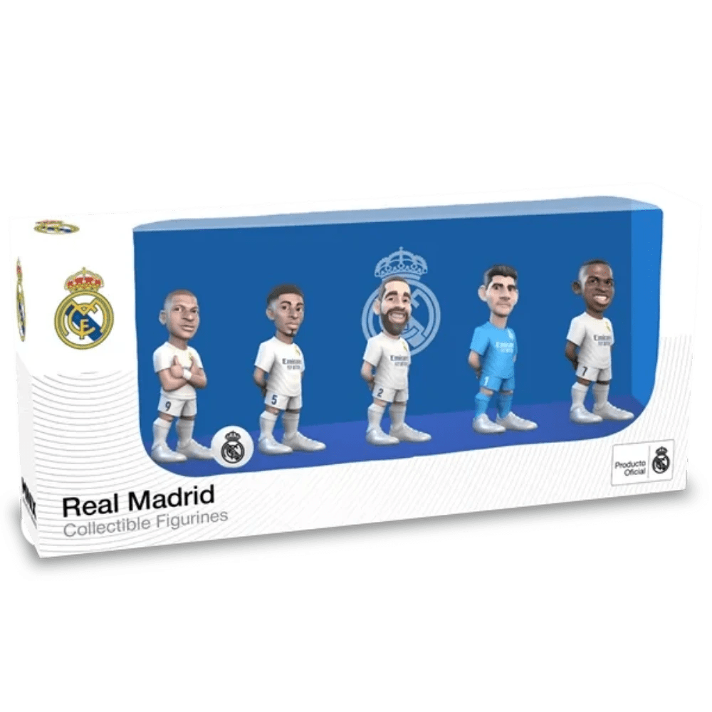 Minix Real Madrid 7 CM 5-Pack - Courtuois, Vinicius, Bellingham, Carvajal, Mbappe (Box)