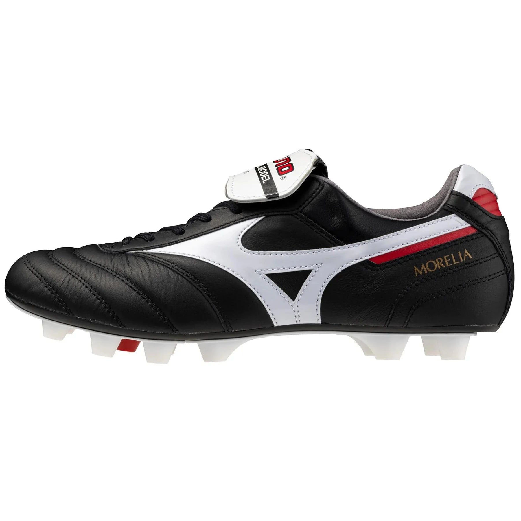 Mizuno Morelia II Made in Japan Firm Ground Soccer Cleats Black-White (Side 1)