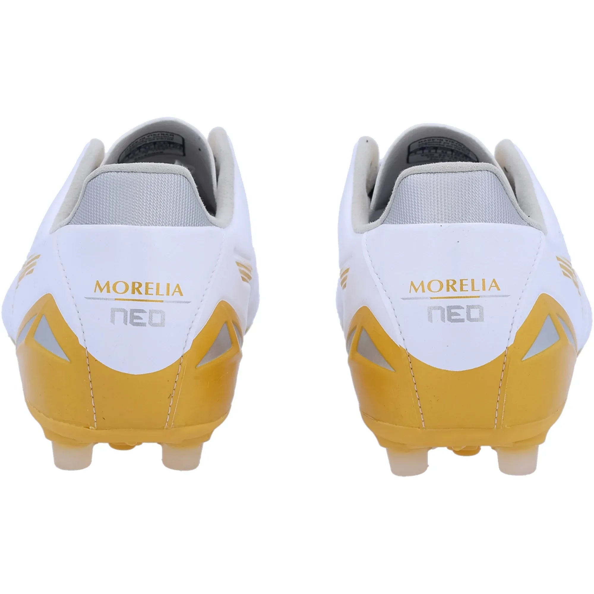 Mizuno Morelia Neo IV Pro Artificial Grass Soccer Cleats - Bright Gold Pack (SP26) (Pair - Back)