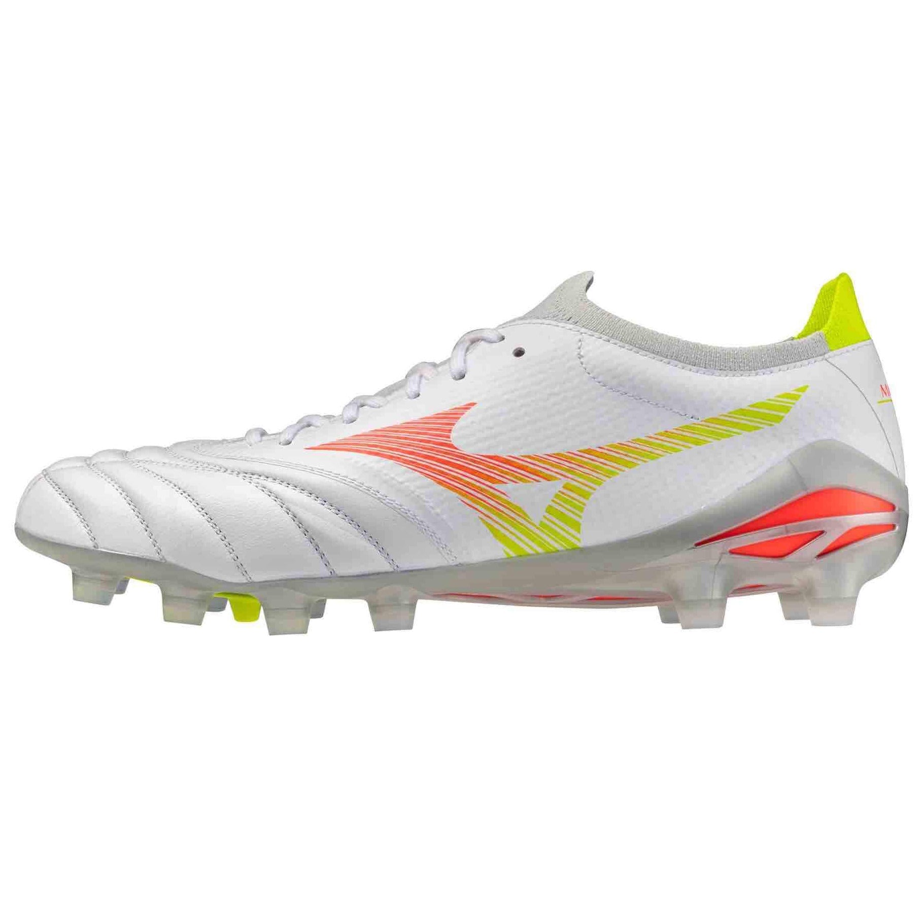 Mizuno Morelia Neo V Beta Pro Firm Ground Soccer Cleats - Prism White Pack (FA26) (Side 1)