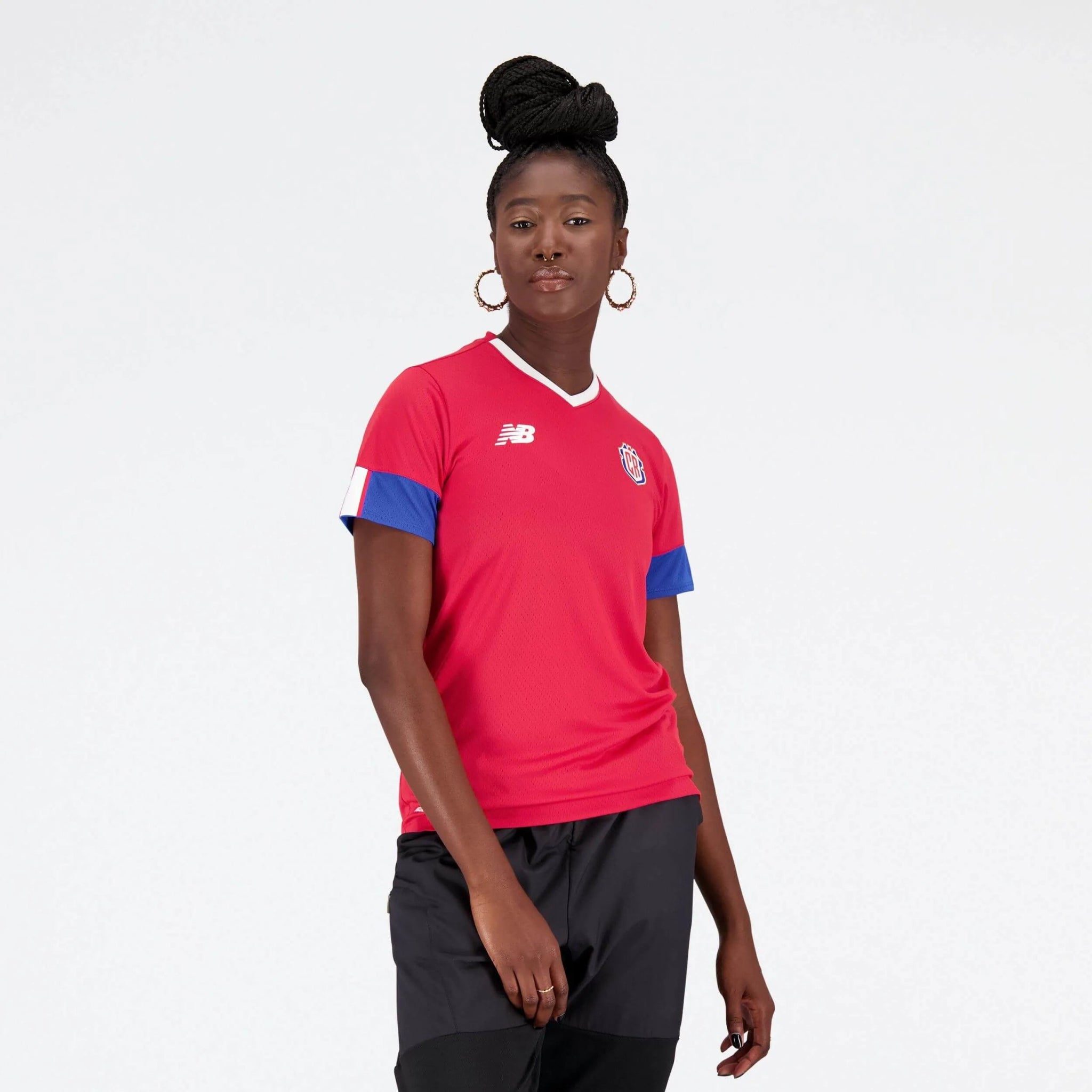 New Balance 2022-23 Women's Costa Rica Home Jersey - Red (Model - Front)