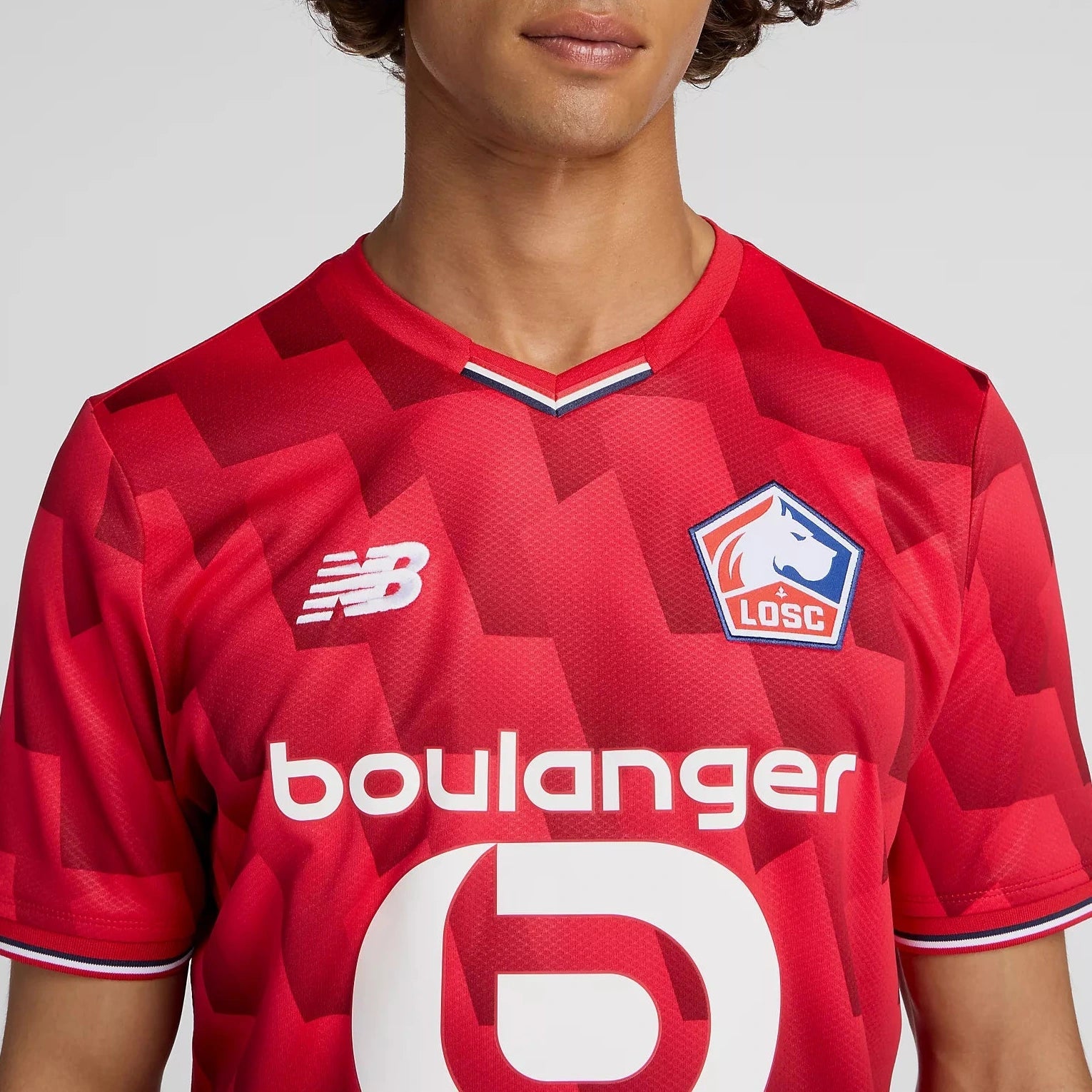 New Balance 2025-26 Lille Men's Stadium Home Soccer Jersey (Detail 1)