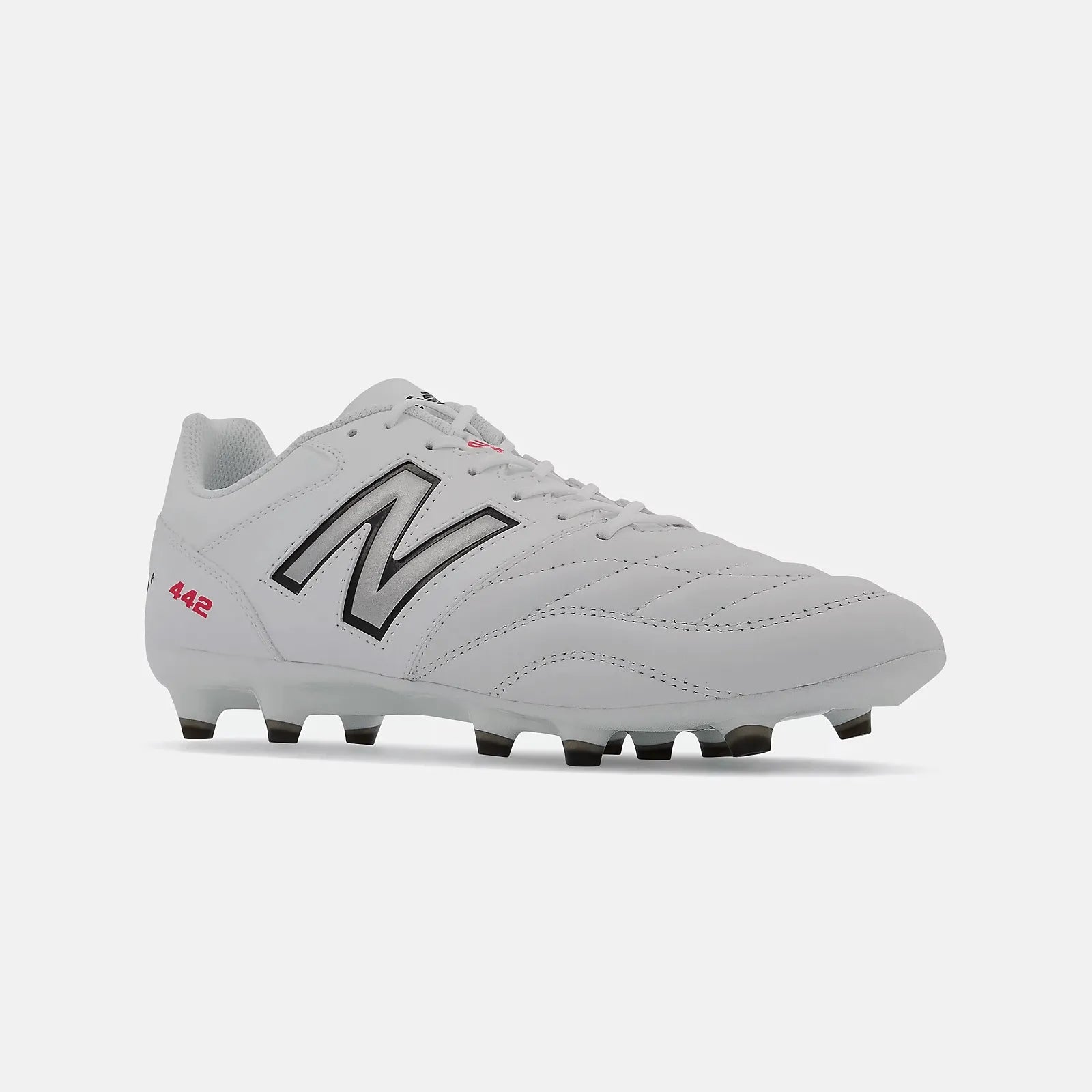 New Balance 442 V2 Team FG 2E Wide White with Black (Lateral)