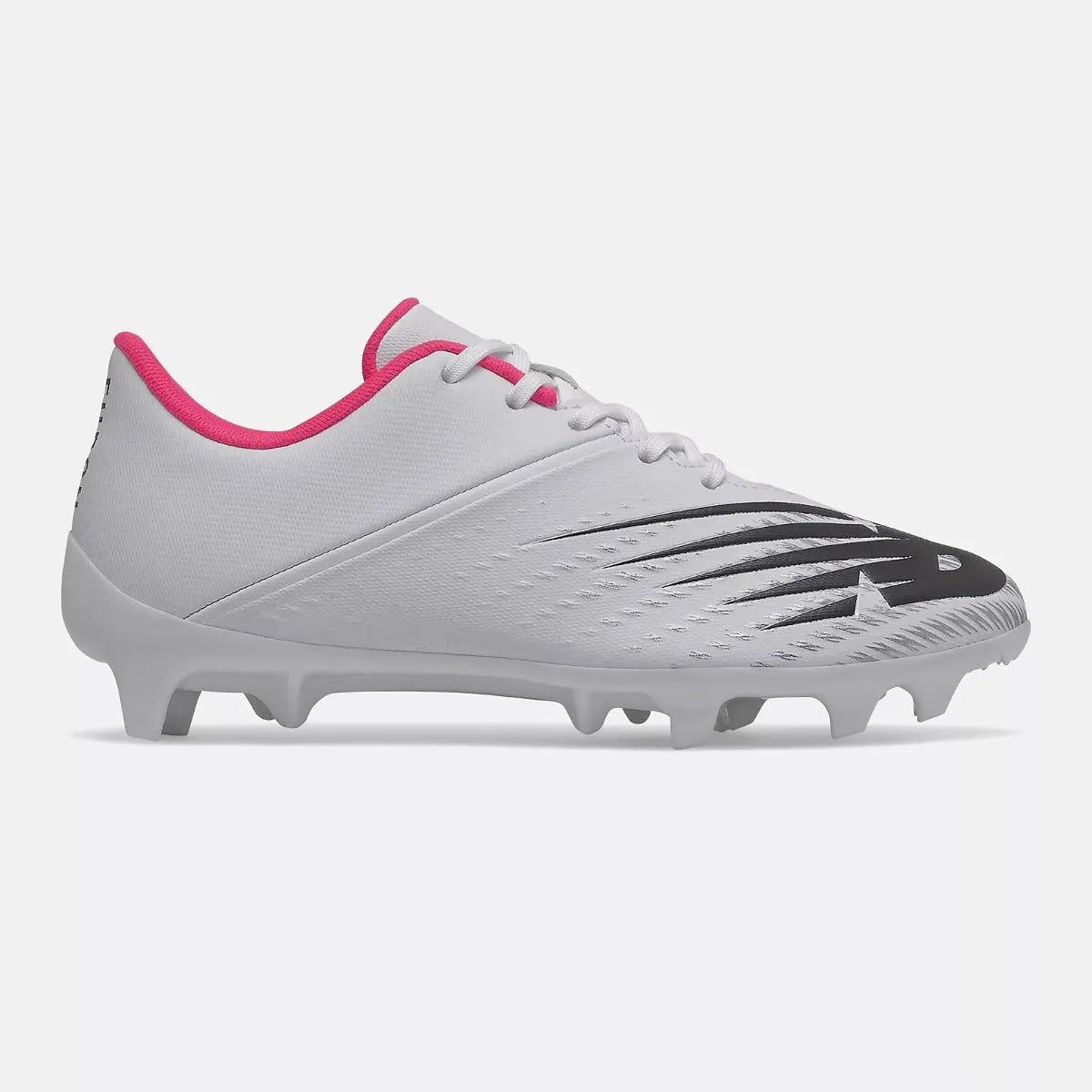 New Balance JR Furon V6+ Dispatch. FG Wide -White-Black-Pink (Side 1)