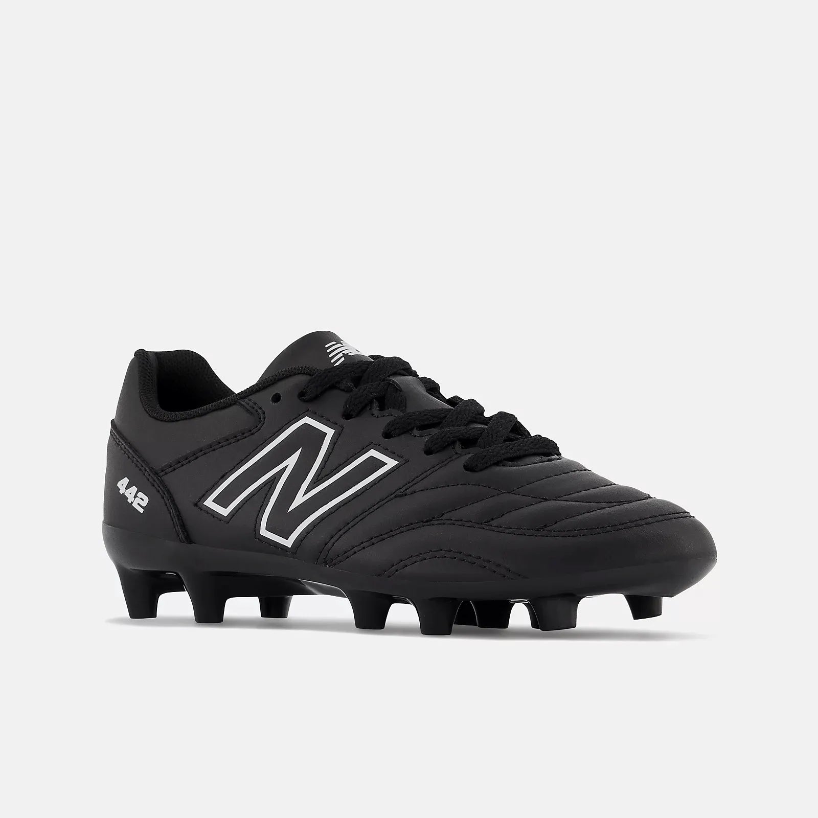 New Balance Kid's 442 V2 Academy FG  Black with White (Lateral)