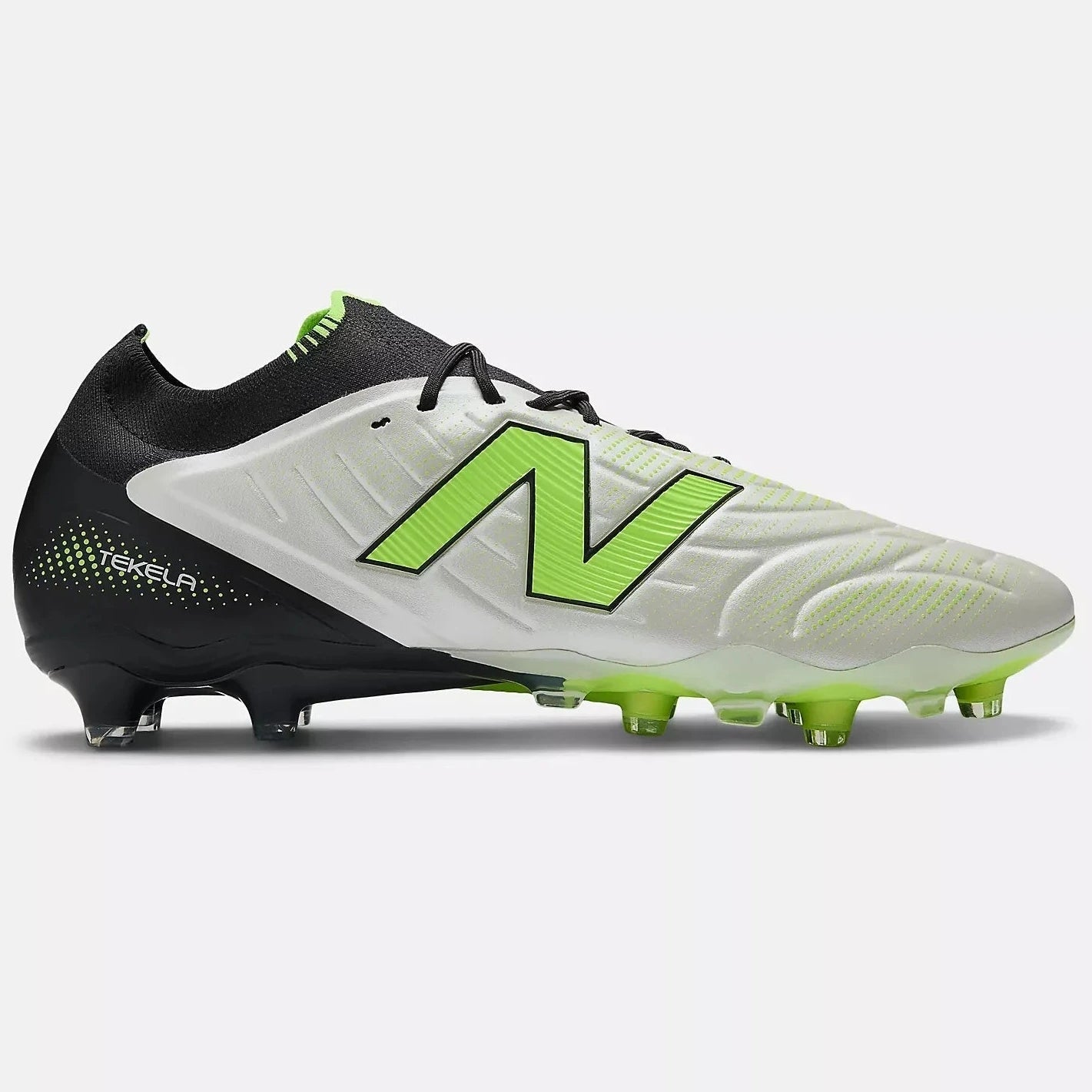 New Balance Tekela Elite Low Laced V5 2E Wide Firm Ground Soccer Cleats - Lime Light Pack (FA25) (Side 1)