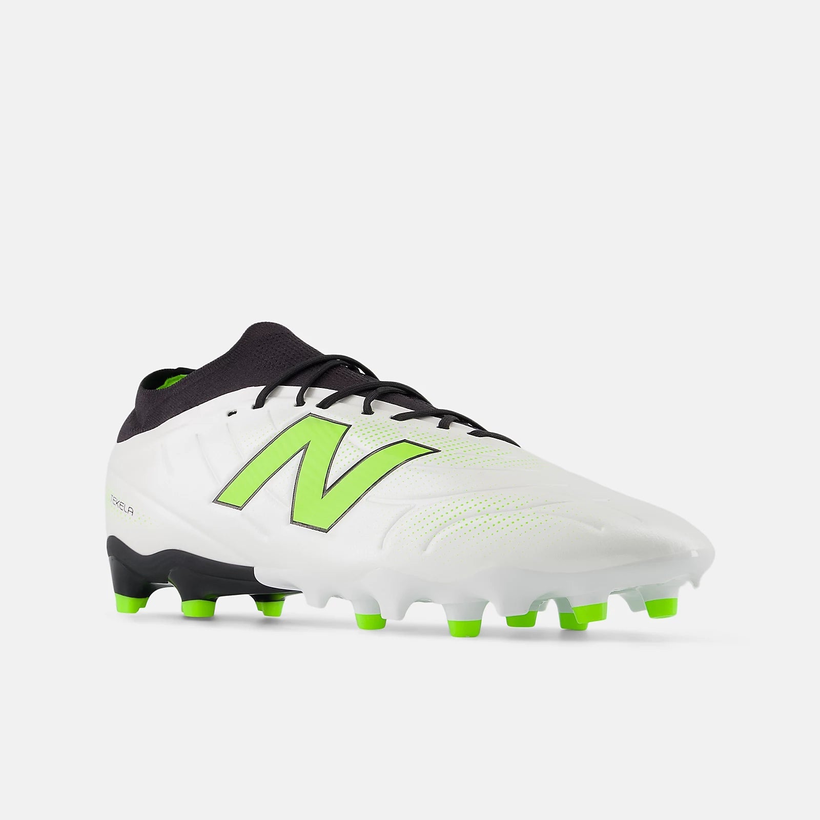 New Balance Tekela Team Low Laced V5 2E Wide Firm Ground Soccer Cleats - Lime Light Pack (FA25) (Lateral)
