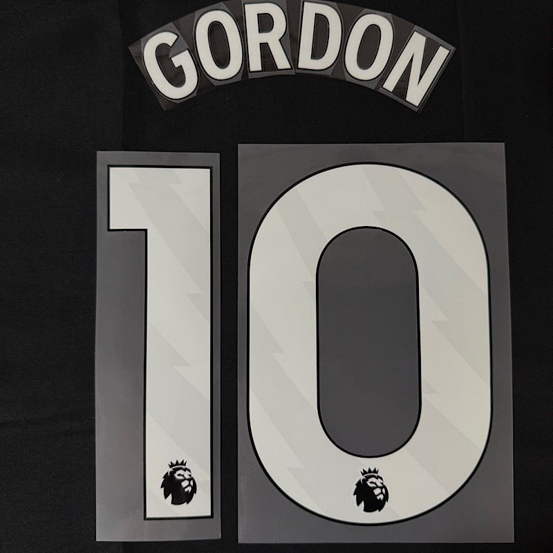 Newcastle 2023-Home GORDON #10 Official Name Set-White