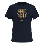 Nike 2020-21 Barcelona Evergreen Crest Tee - Black-Gold