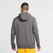 Nike 2020-21 Barcelona Fleece Pullover Hoodie - Grey-Yellow