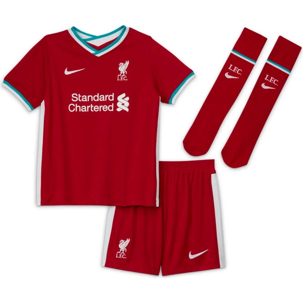 Nike 2020-21 Liverpool Home Little Kids Kit - Red-White
