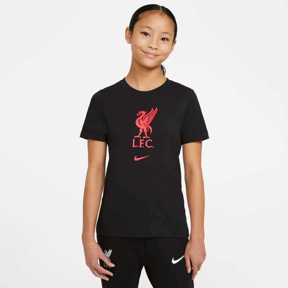 Nike 2020-21 Liverpool Youth Evergreen Crest Tee - Black-Crimson
