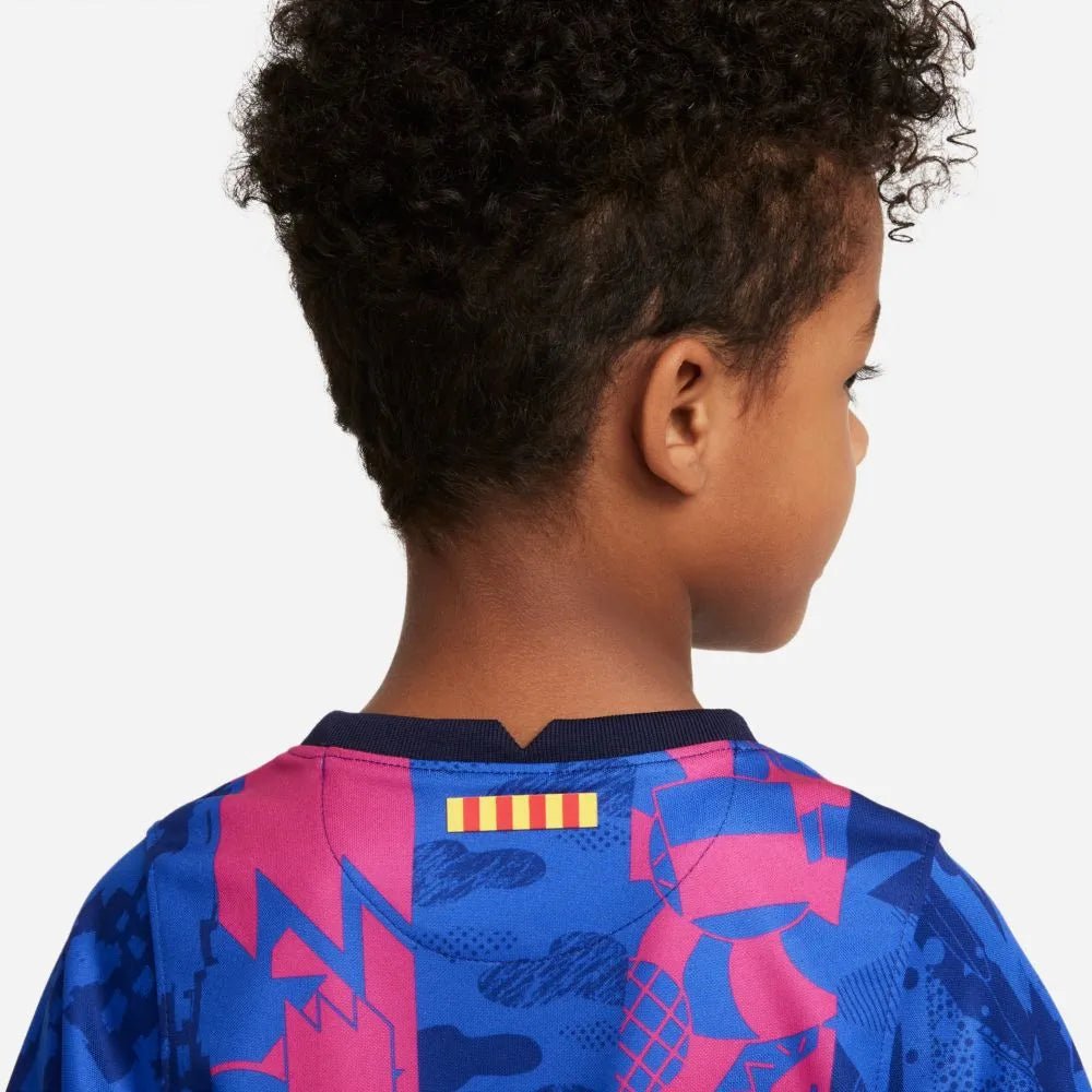 Nike 2021-22 Barcelona Little Kids Third Kit - Hyper Royal-Varsity Maize (Detail 1)