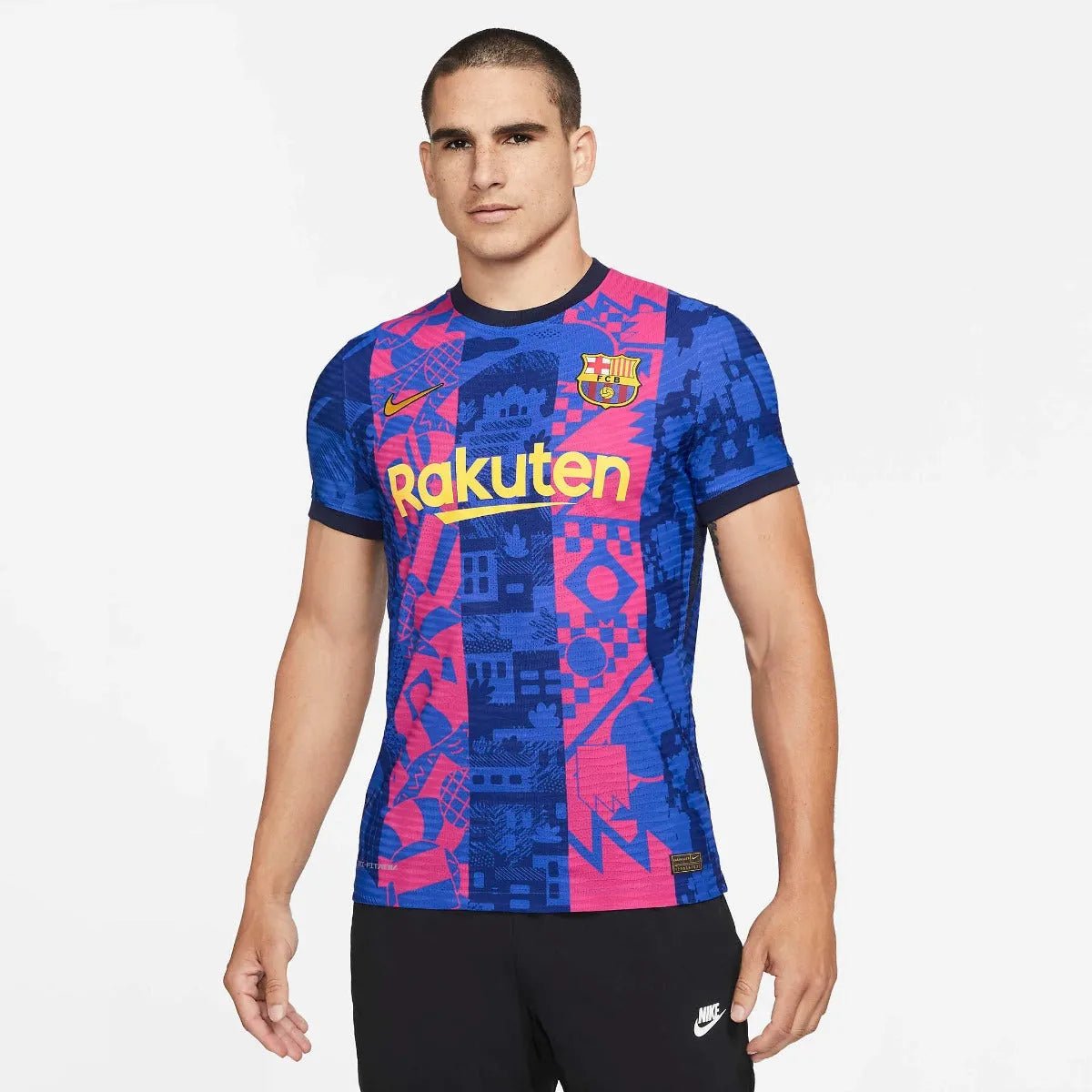 Nike 2021-22 Barcelona Third ADV Match Jersey - Hyper Royal-Varsity Maize (Model - Front)