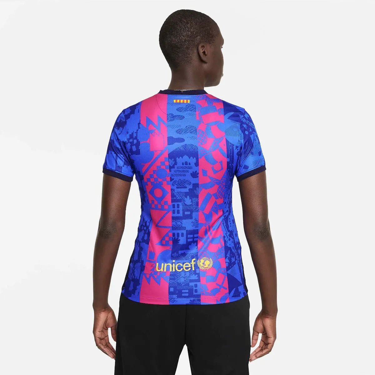 Nike 2021-22 Barcelona Women Third Jersey - Hyper Royal-Varsity Maize (Model - Back)