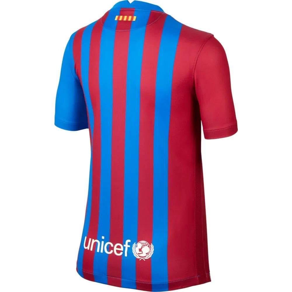 Nike 2021-22 Barcelona Youth Home Jersey - Soar-Pale Ivory (Back)