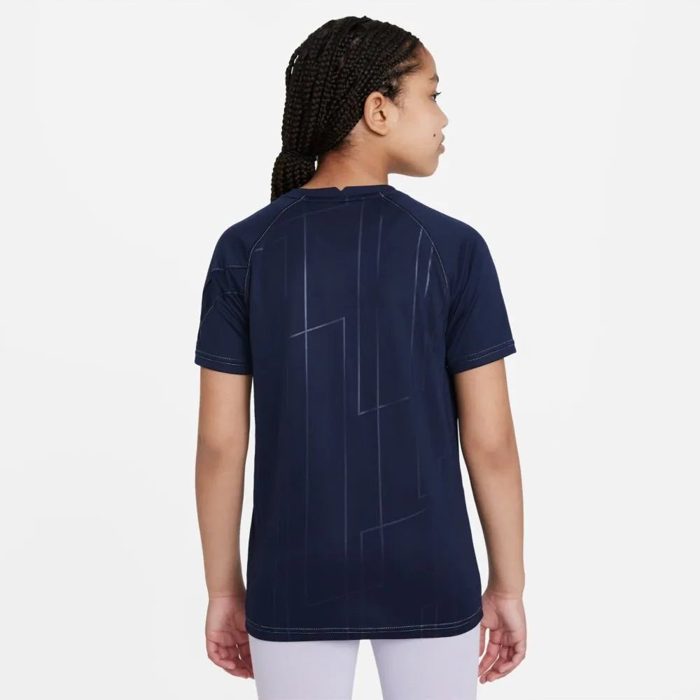 Nike 2021-22 Barcelona Youth Pre-Match Jersey - Obsidian (Model - Back)