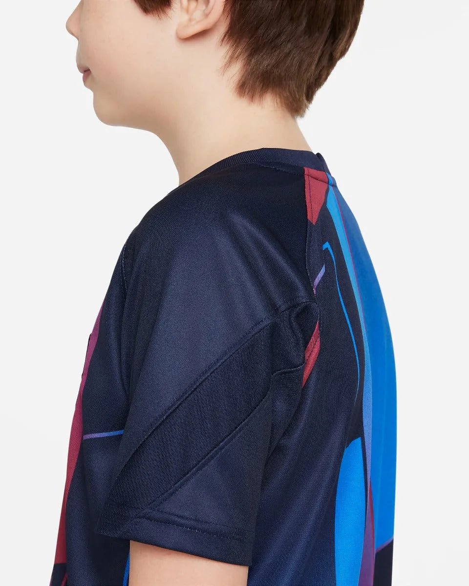 Nike 2021-22 Barcelona Youth Pre-Match SS Jersey - Soar-Obsidian
