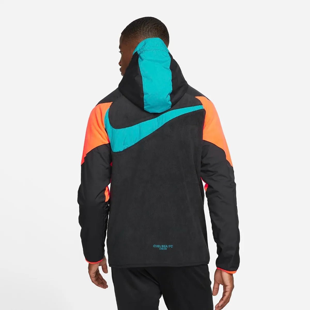 Nike 2021-22 Chelsea AWF Woven Jacket - Blustery-Black (Model - Back)