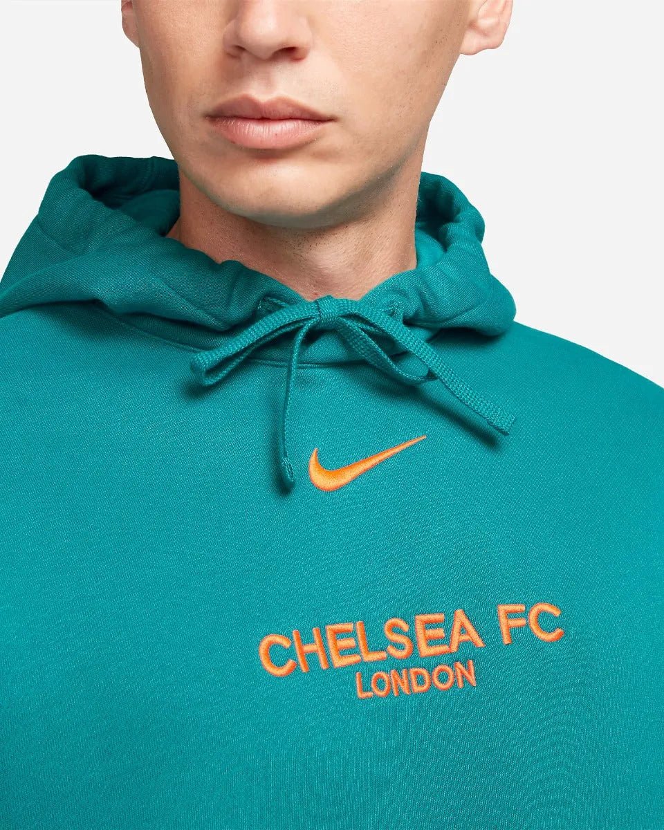 Nike 2021-22 Chelsea Club Pullover Hoodie - Blustery-Hyper Crimson