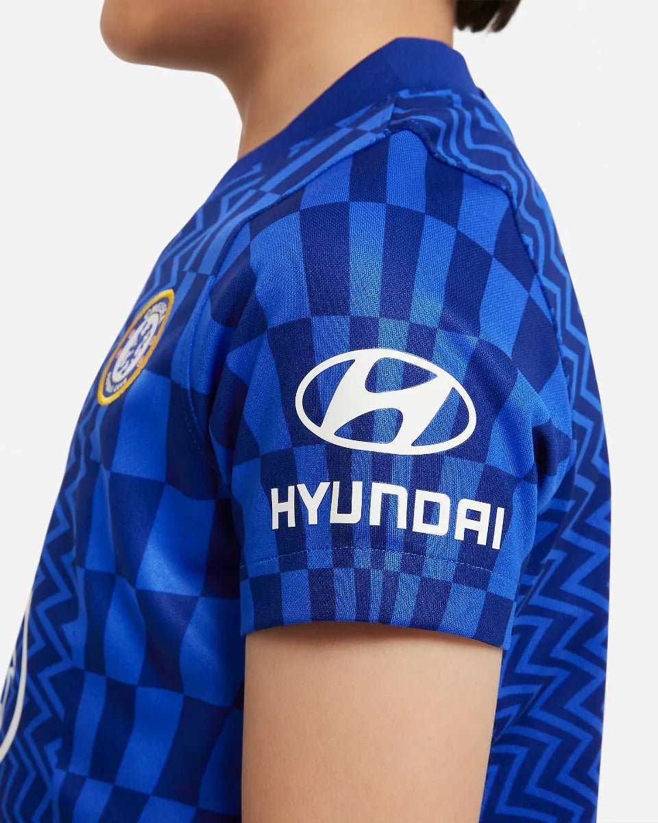 Nike 2021-22 Chelsea Little Kids Home Kit - Blue-Yellow (Detail 2)