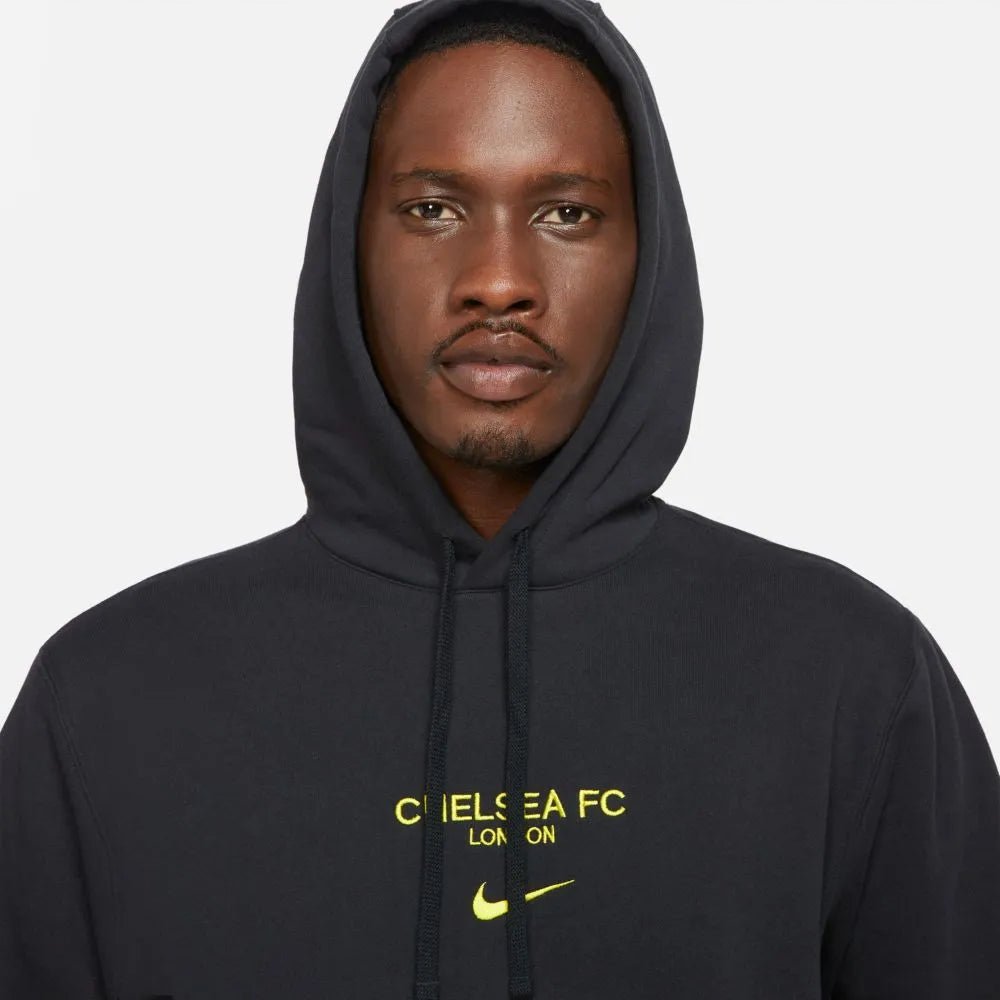 Nike 2021-22 Chelsea NSW Club Hoodie - Black-Yellow (Detail 1)