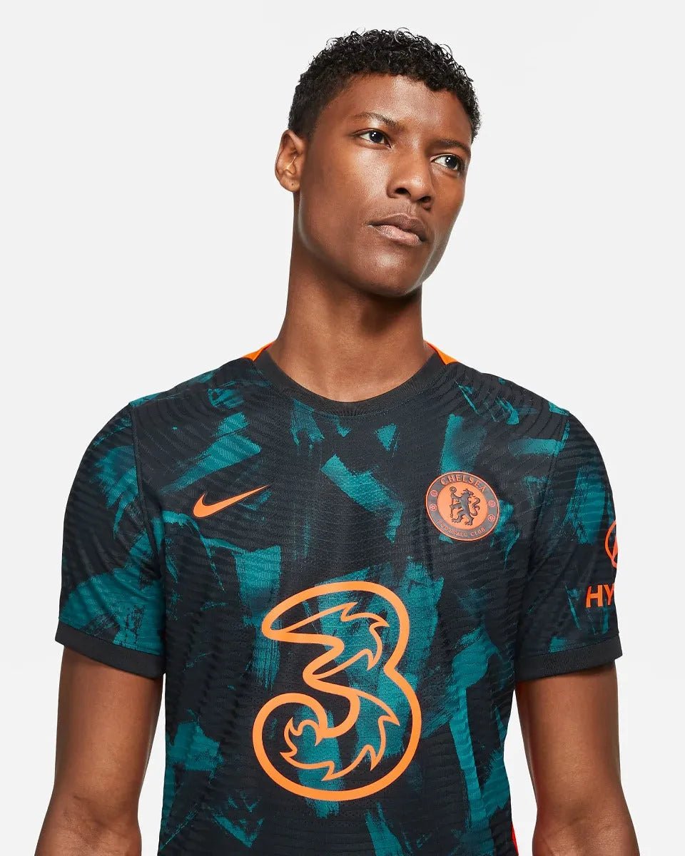 Nike 2021-22 Chelsea Third ADV Match Jersey - Black-Teal-Orange (Detail 1)