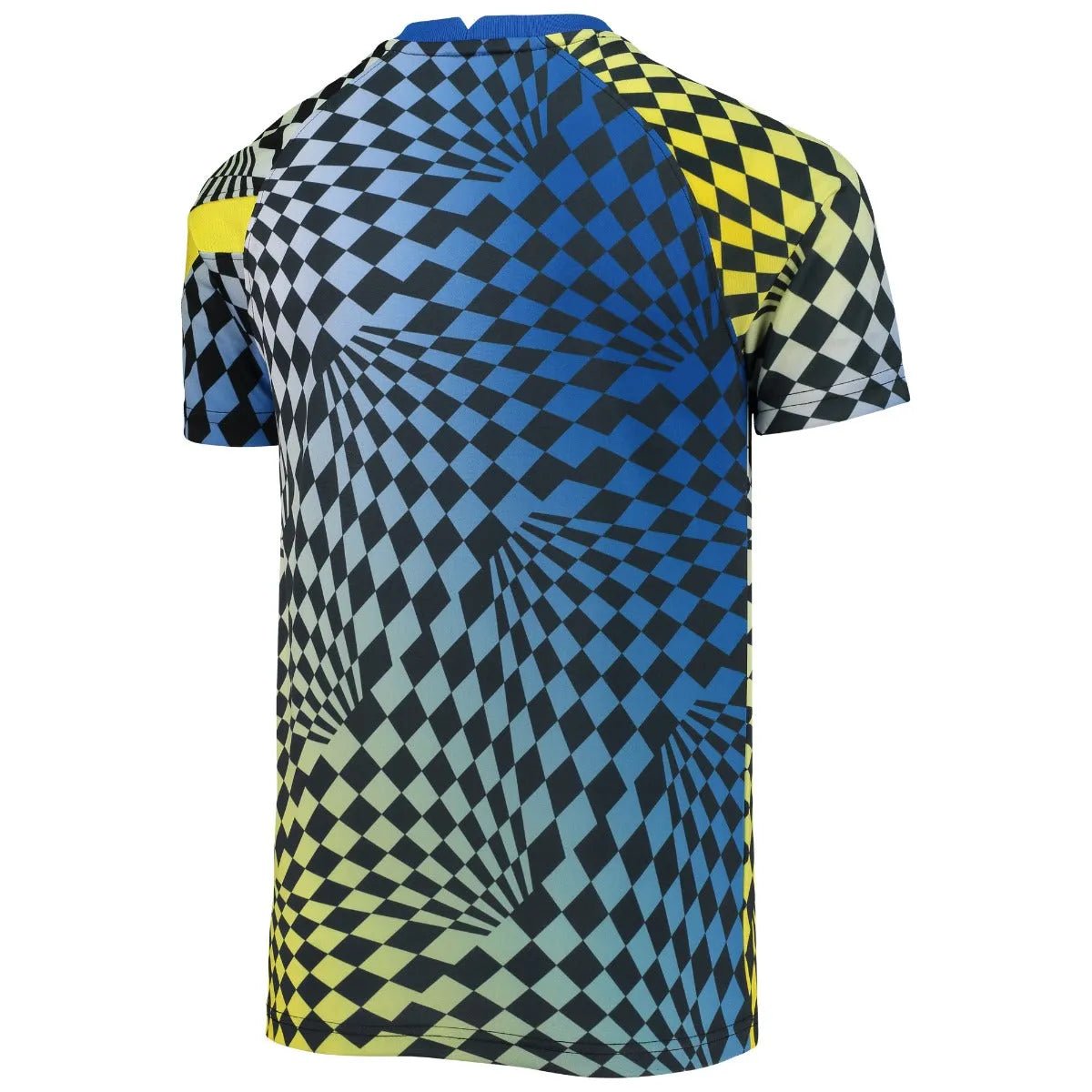 Nike 2021-22 Chelsea Youth Dry-Fit Pre-Match SS Jersey - Lyon Blue-Yellow (Back)
