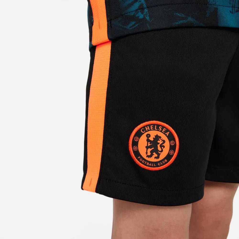 Nike 2021-22 Chelsea Youth Little Kids Third Kit - Blustery-Black-Hyper Crimson (Detail 5)