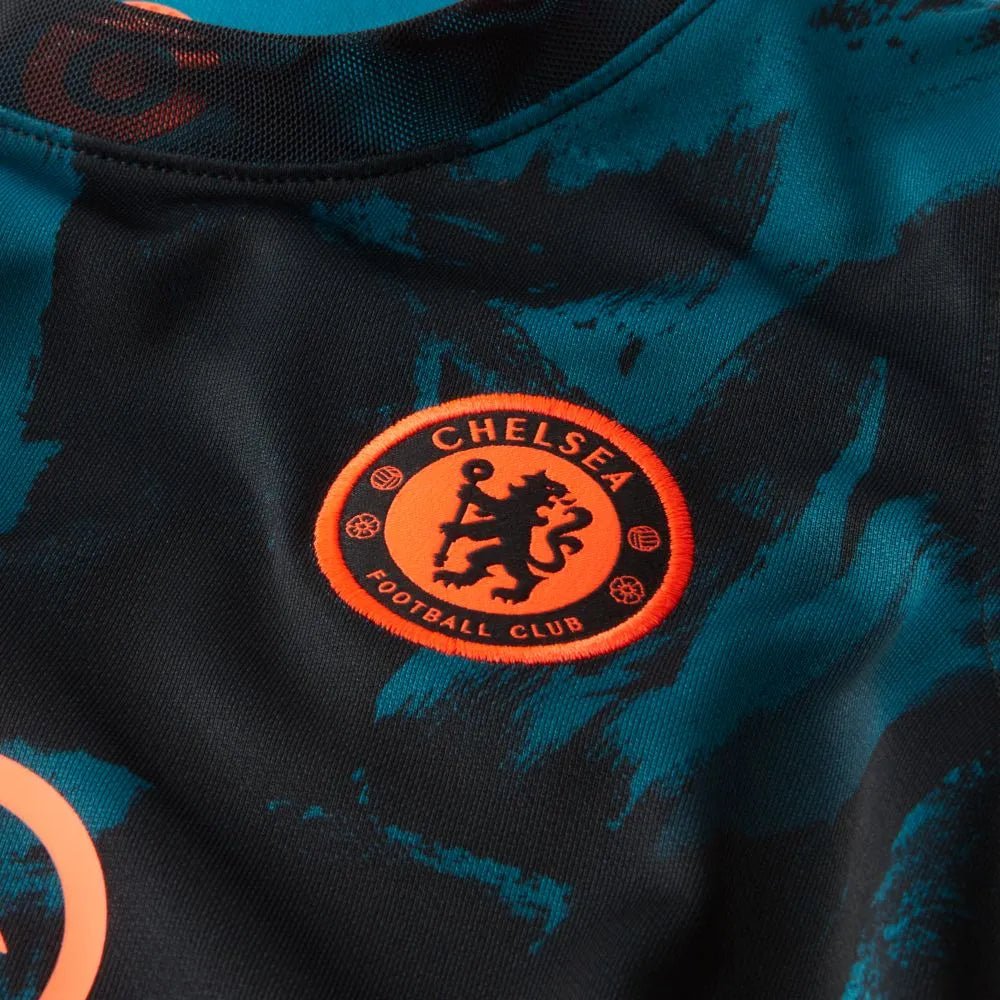 Nike 2021-22 Chelsea Youth Little Kids Third Kit - Blustery-Black-Hyper Crimson (Detail 7)