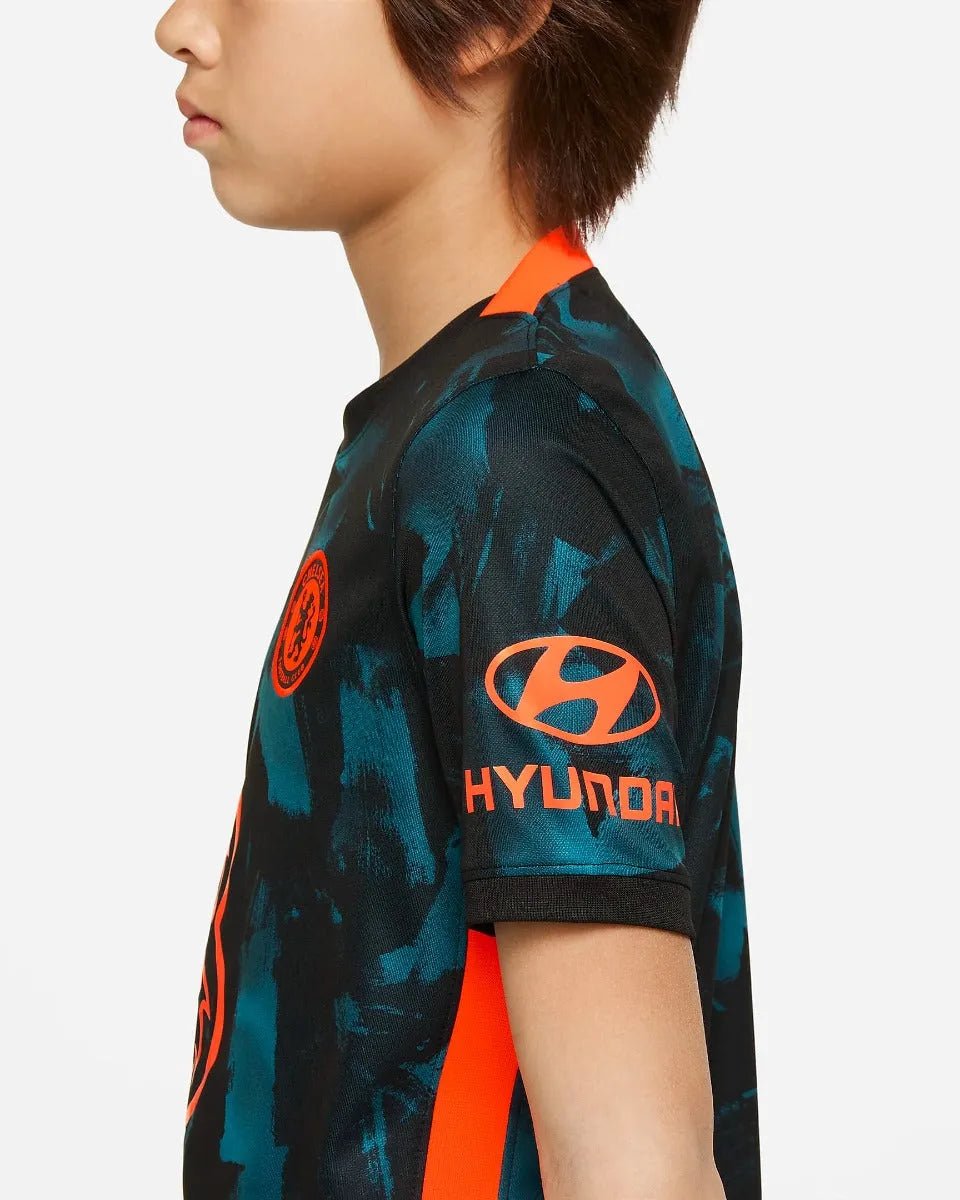 Nike 2021-22 Chelsea Youth Third jersey - Black-Teal-Orange