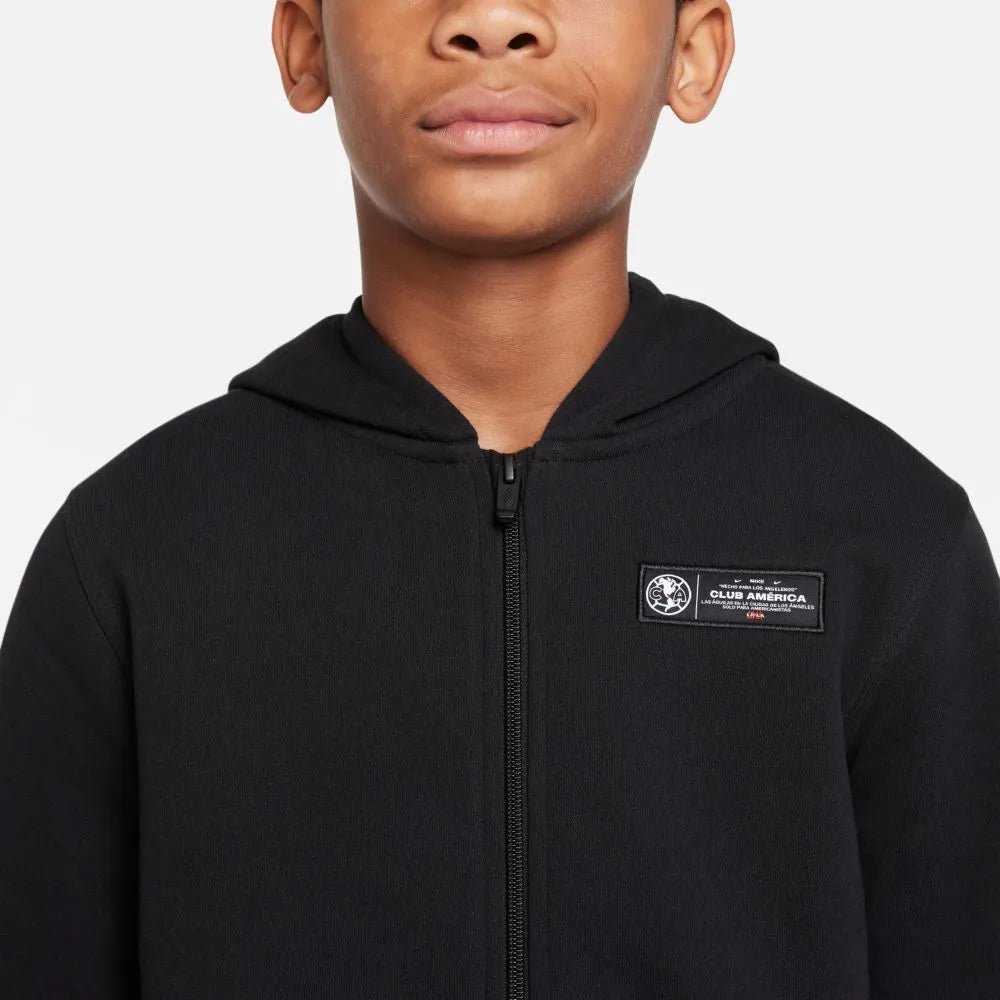 Nike 2021-22 Club America Youth NSW Full Zip Club Hoodie LA - Black