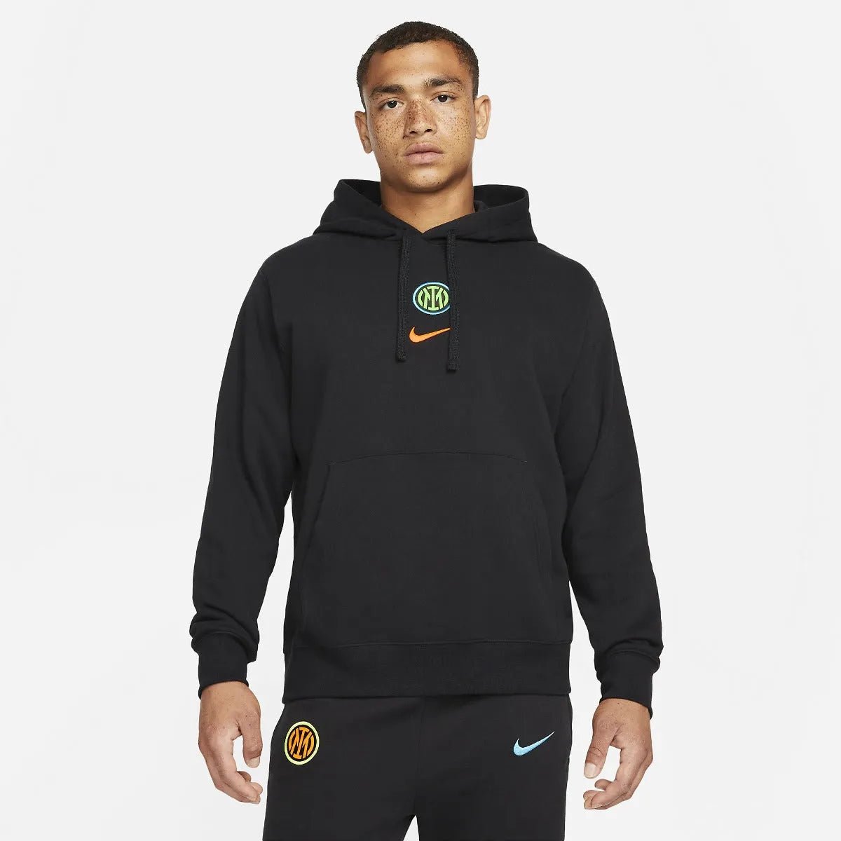 Nike 2021-22 Inter Milan MNSW Pull-Over Club Hoodie - Black