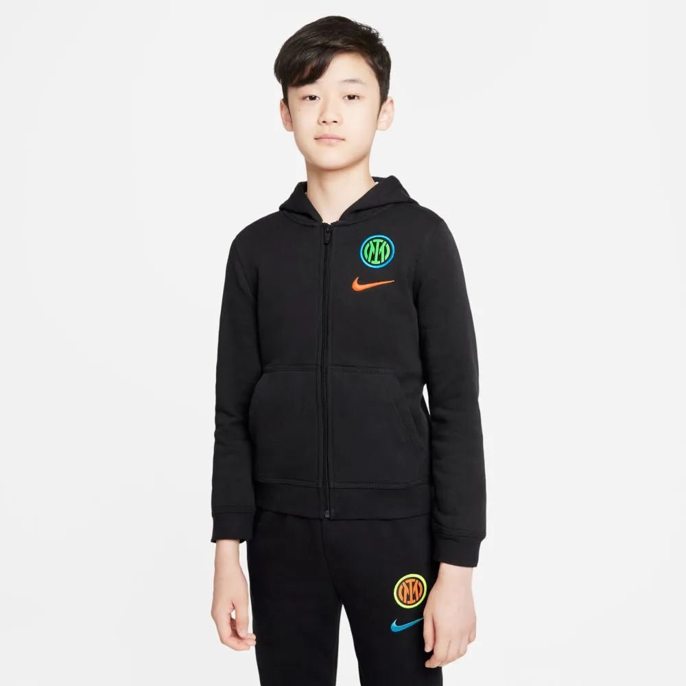 Nike 2021-22 Inter Milan Youth NSW Full-Zip Club Hoodie - Black