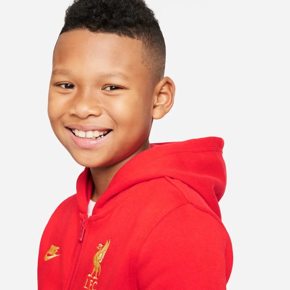 Nike 2021-22 Liverpool Youth NSW Full-Zip Club Hoodie - Rush Red