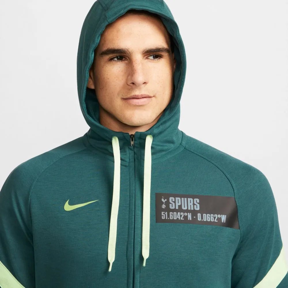 Nike 2021-22 Tottenham Fleece Travel Hoodie - Dark Teal-Vapour Green