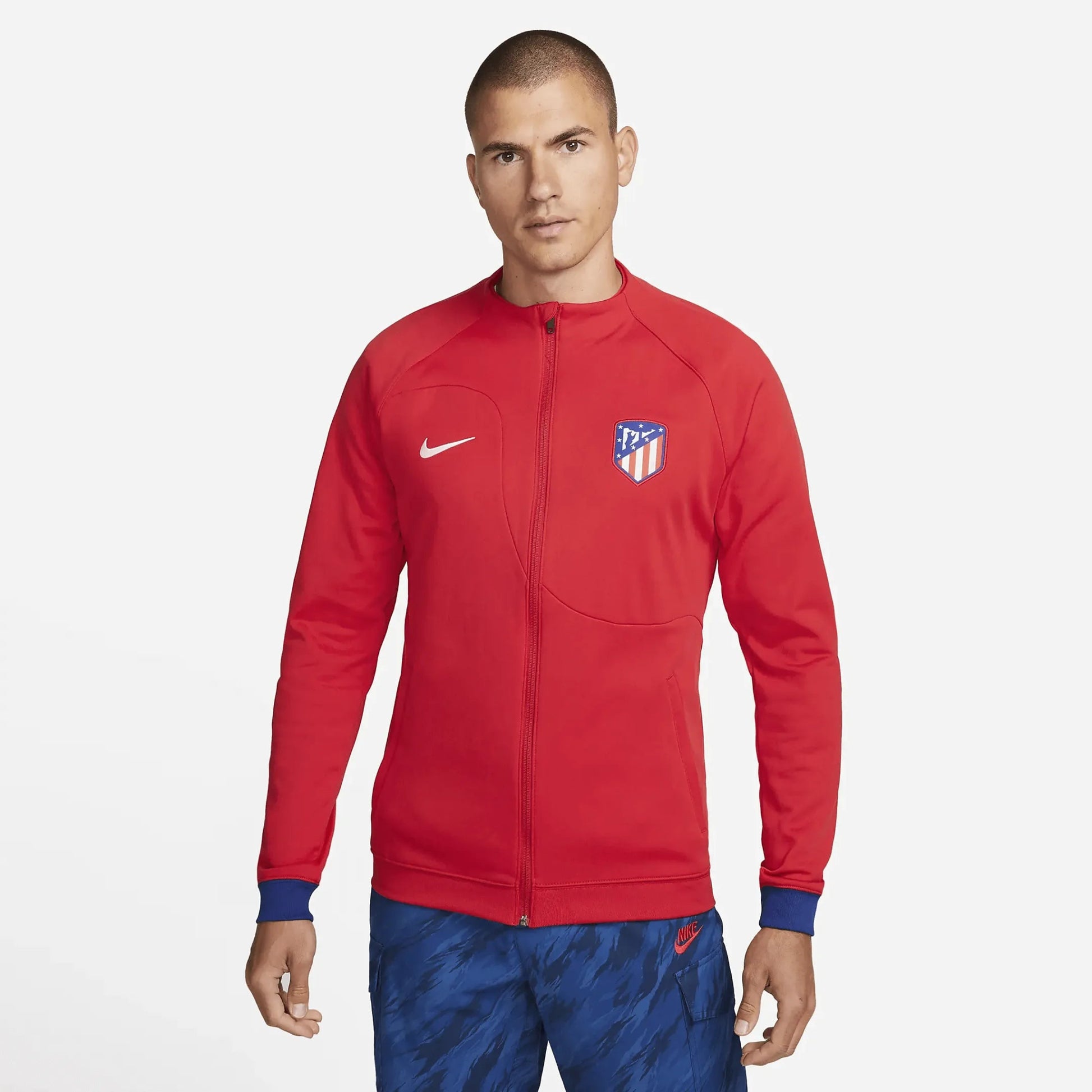 Nike 2022-23 Atletico Madrid Anthem Jacket - Sport Red-Royal Blue