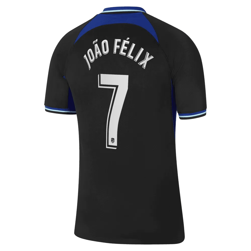Nike 2022-23 Atletico Madrid Away Jersey - Black-Deep Royal Blue